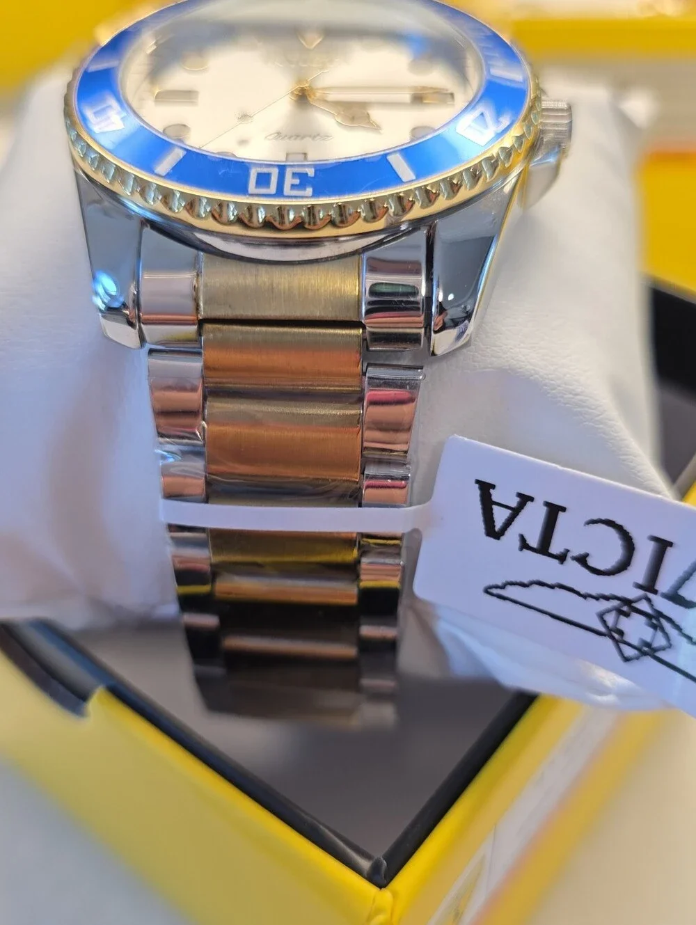 330.  Invicta Pro Diver Vitreos Men's Watch 42mm, Gold, Steel (69398)